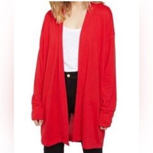 Sanctuary Bold Red Women's Cardigan holiday pockets size S